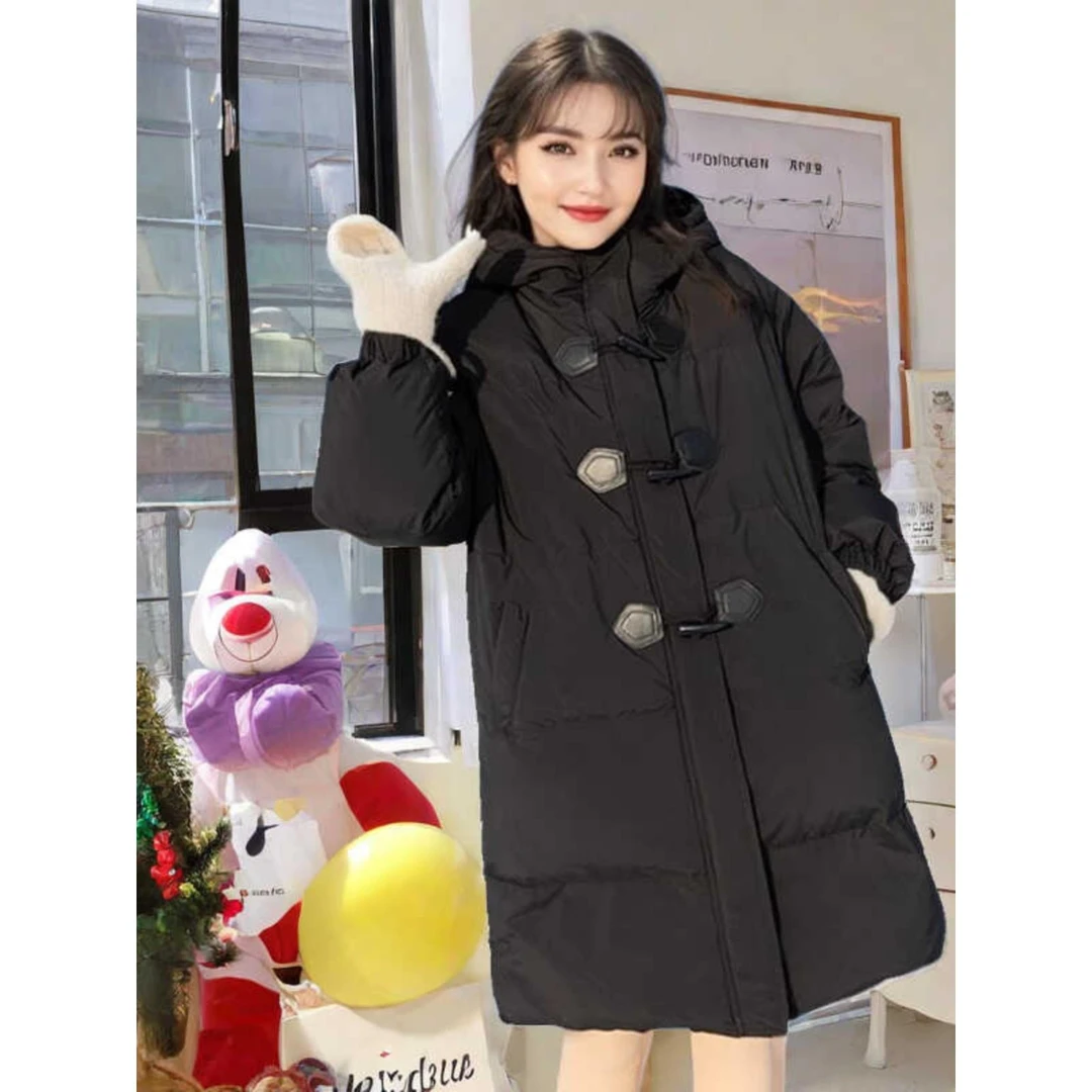 MM明摩秋嘉兴平湖羽绒服反季清仓女冬季新款中长款白黑色学院风小