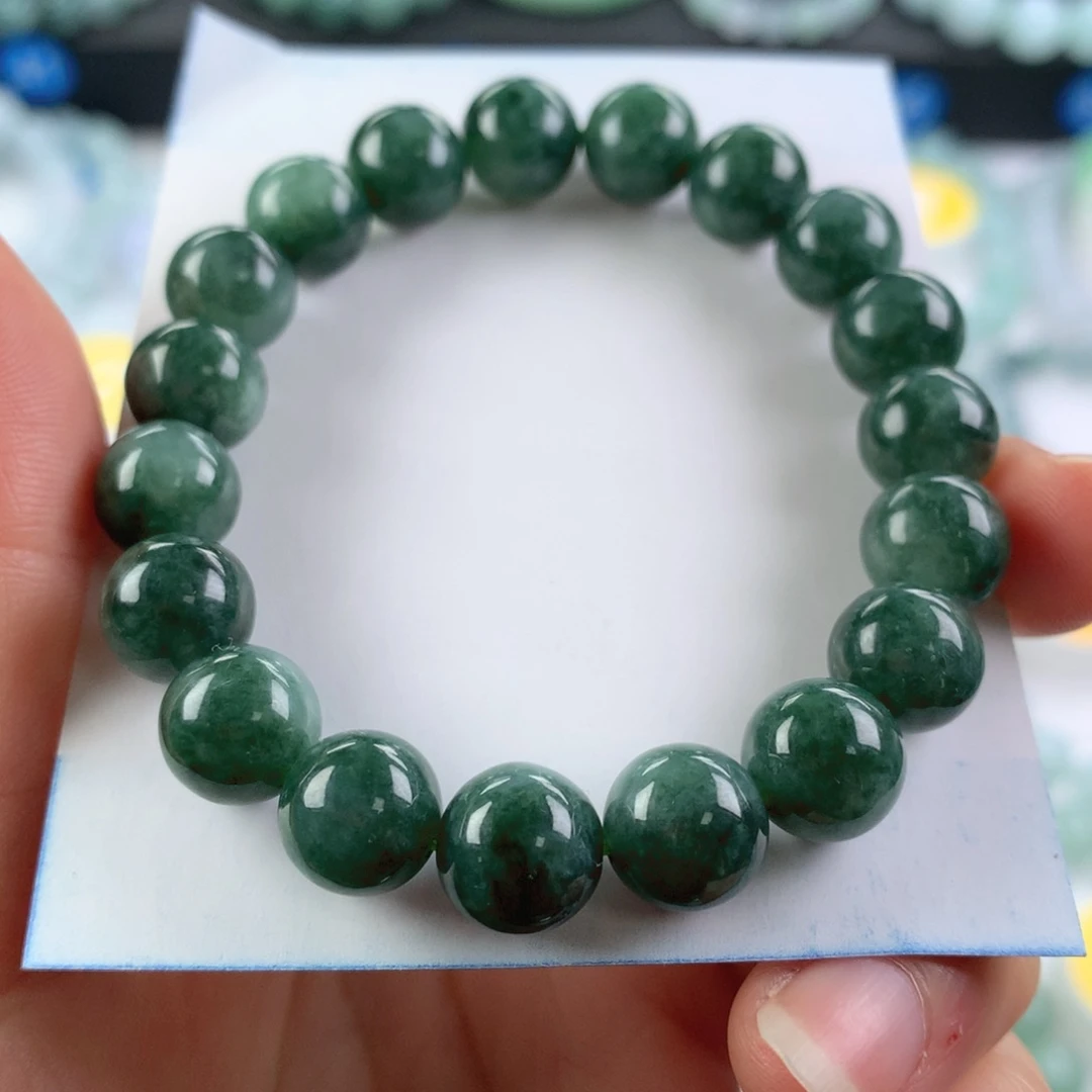 翡翠未镶嵌手链卡9.8