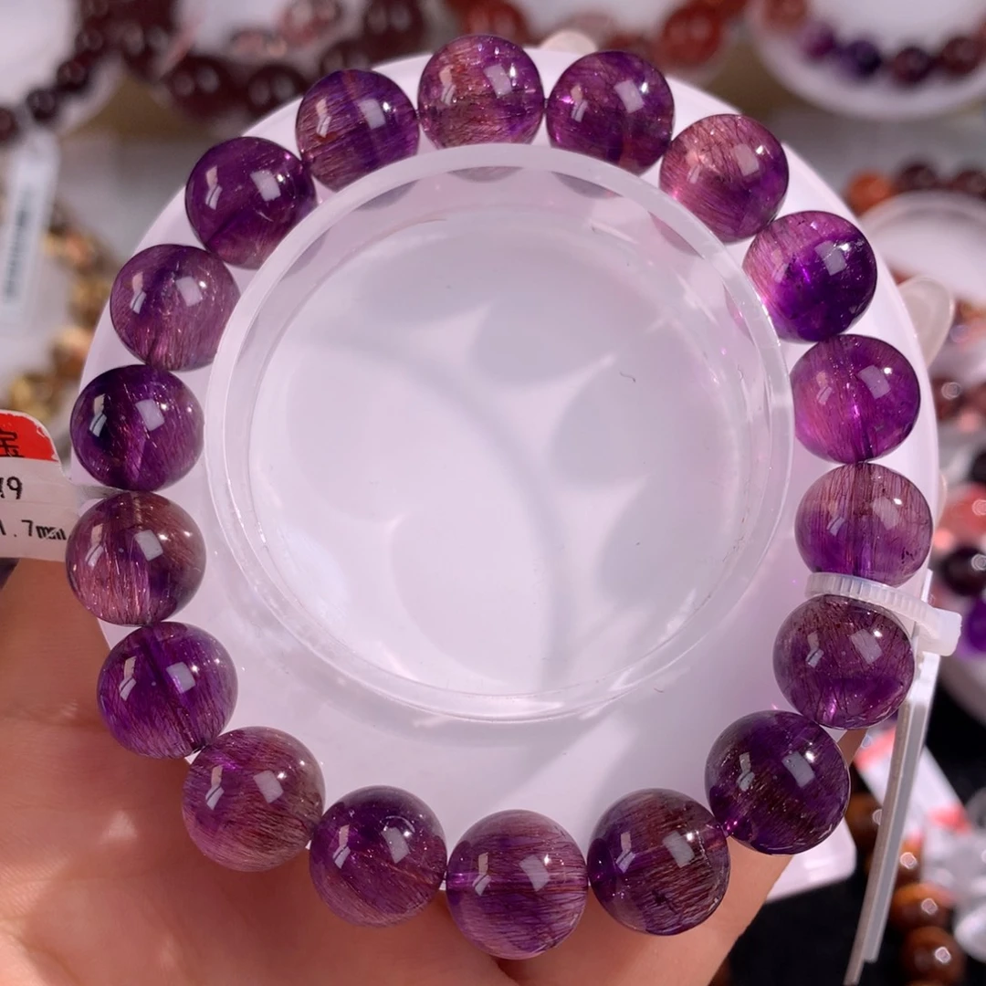 未镶嵌手串水晶紫红超七 11.7mm