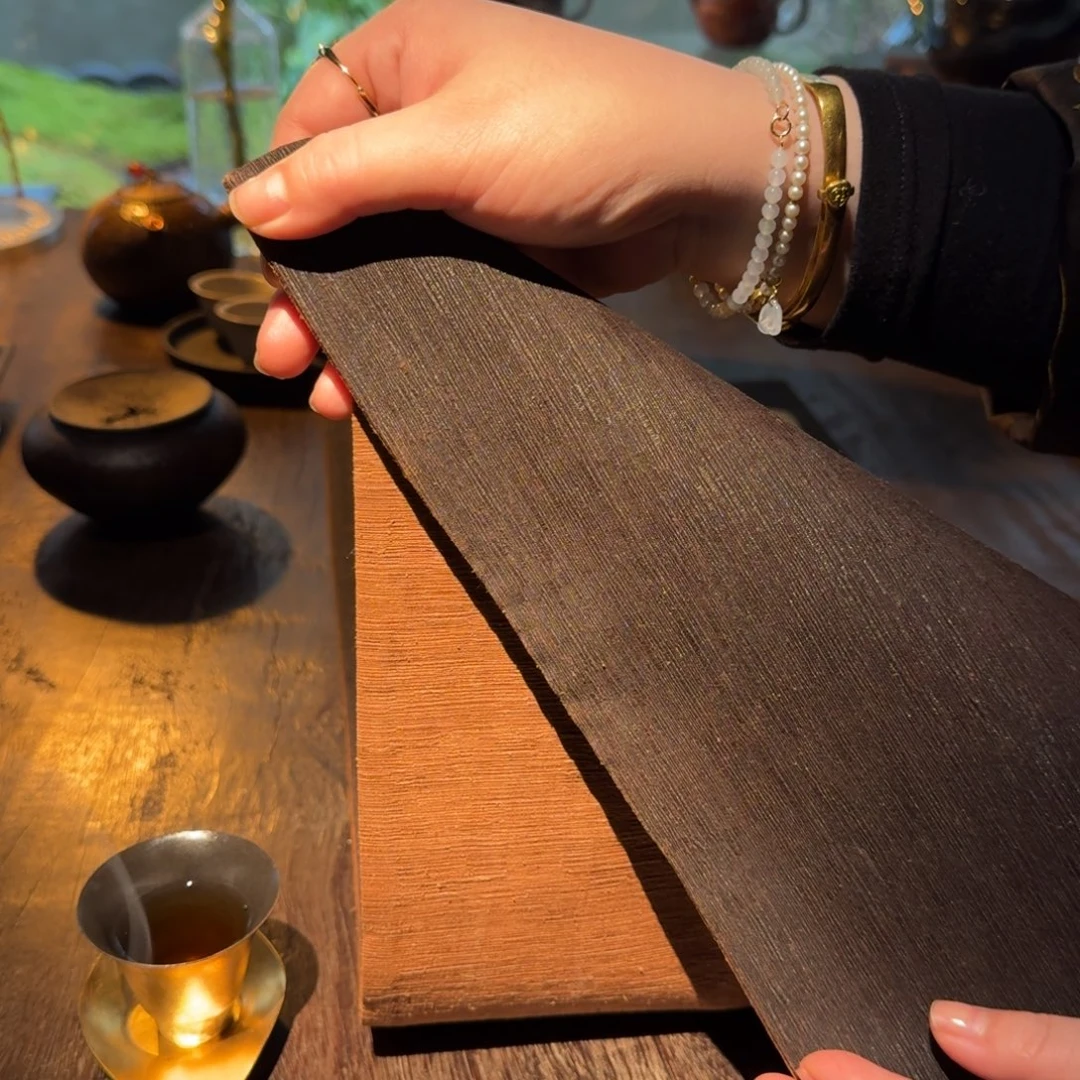 香云纱柞蚕丝茶席 80cm88888