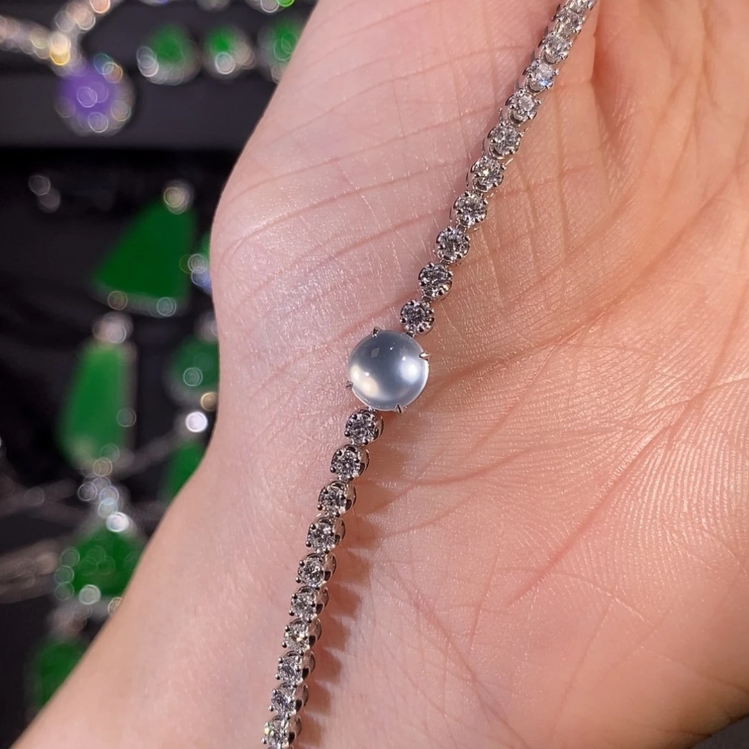 翡翠18K金镶嵌吊坠(不含链)手链