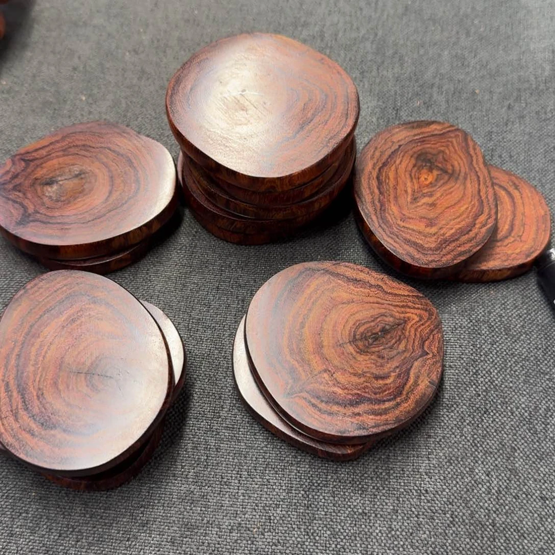 黄花梨/降香黄檀把件80米5个茶杯垫