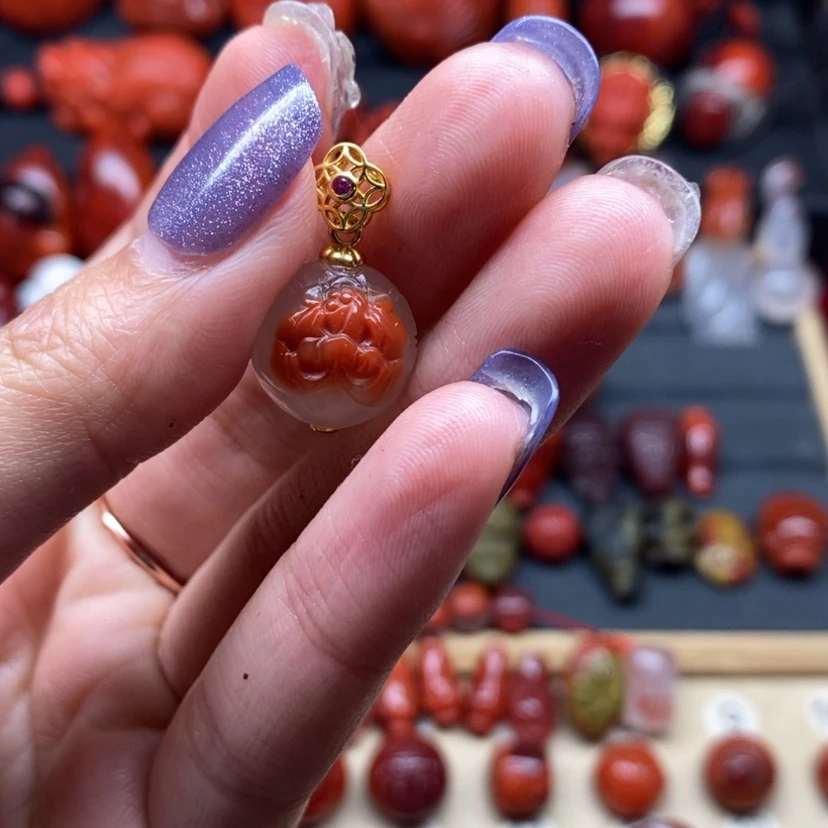 【闪购商品】南红玛瑙配饰银S925镶嵌江***然