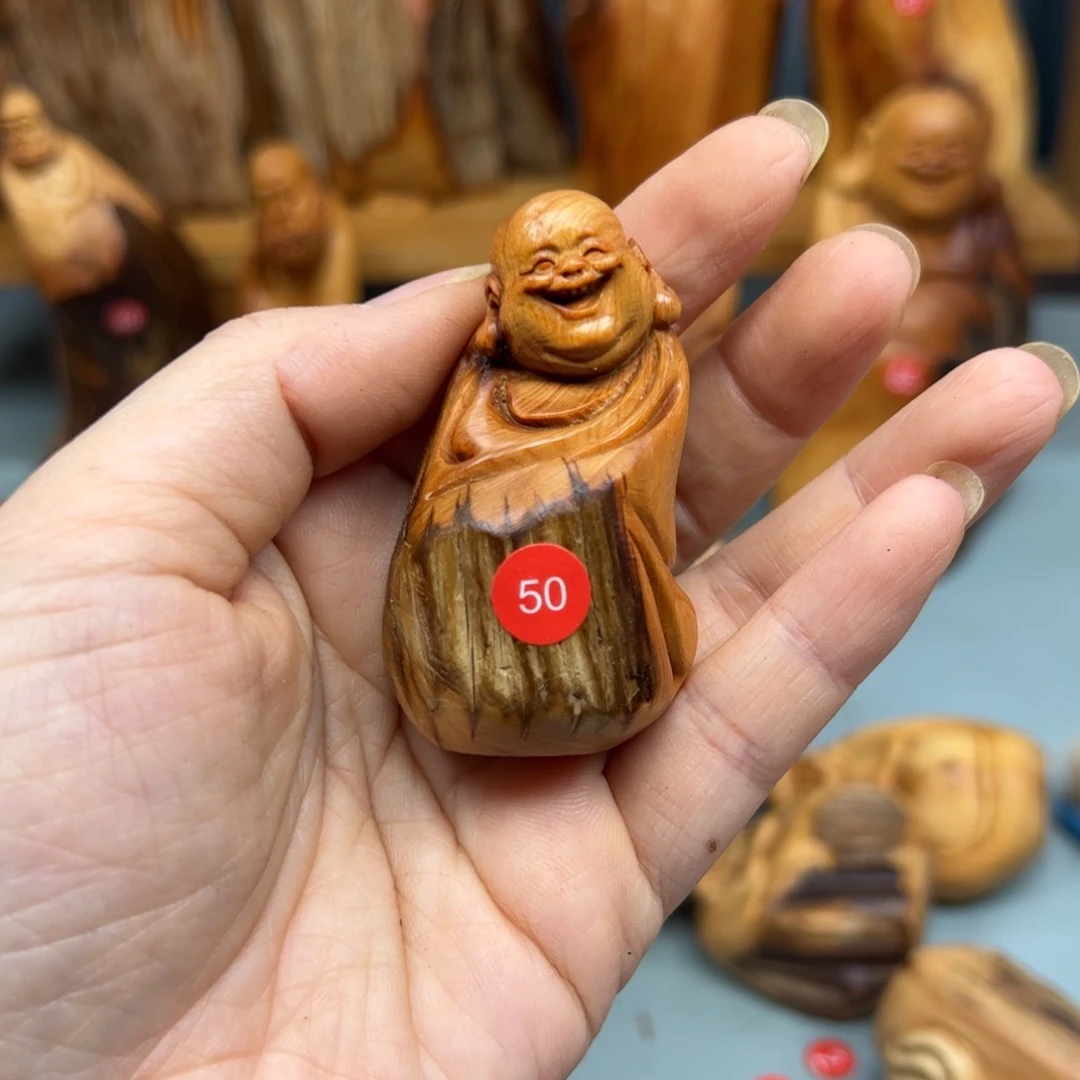 周***木崖柏木摆件手把件，