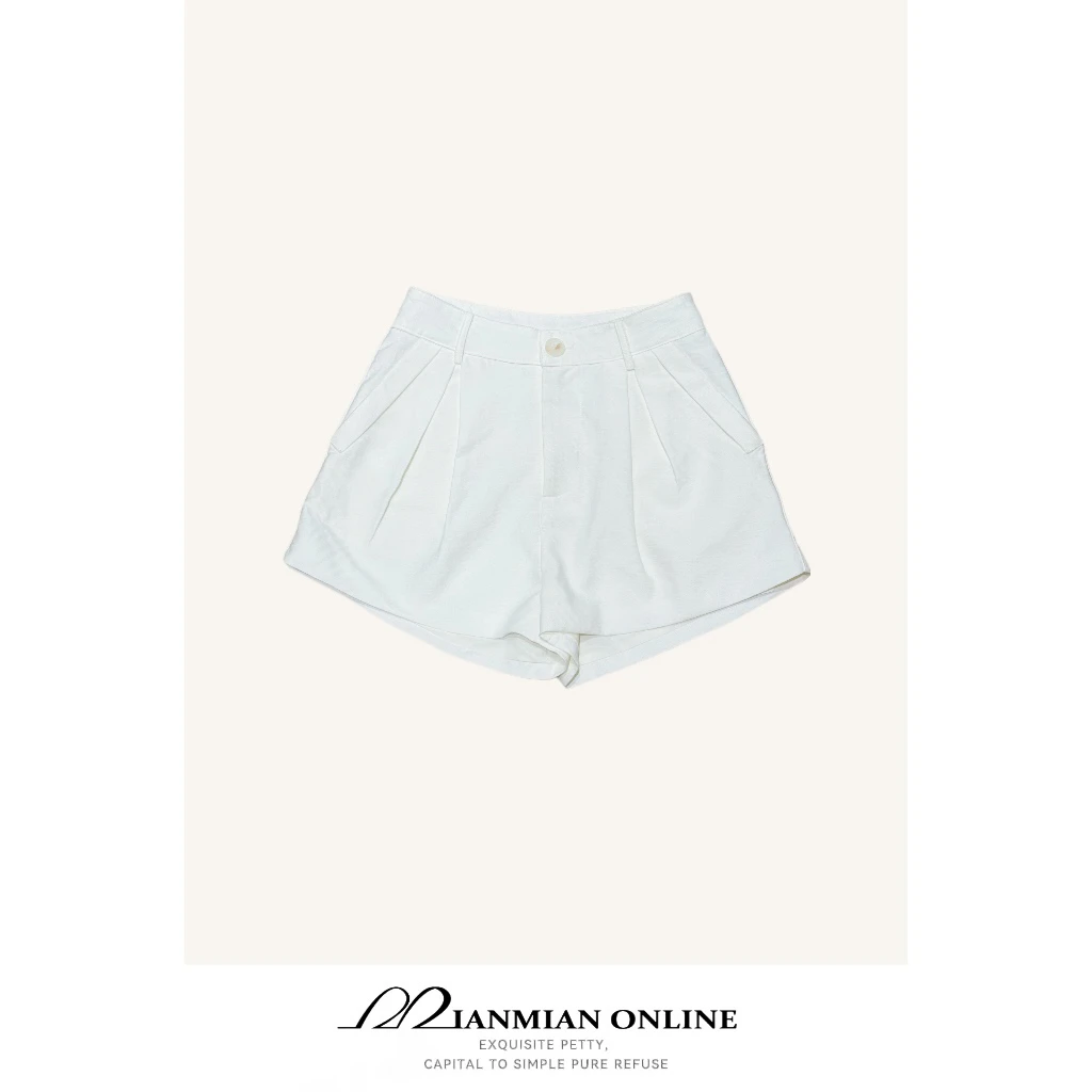 MIANMIANONLINE“夏日午后"短裤薄款夏季显瘦亚麻短裤百搭高腰1171