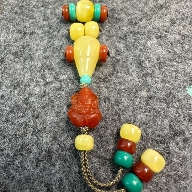 俄料蜜蜡三通套装 搭配四壁象神 吉祥如意配串一步到位 8 以下的