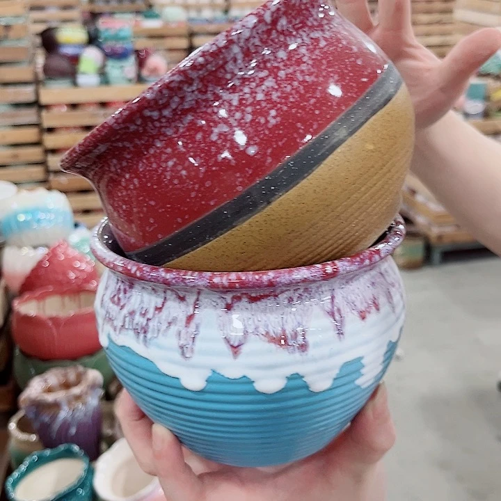 有孔.凑单10元陶瓷花盆发货！