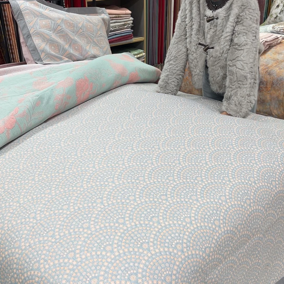 棉步步高升枕巾一对