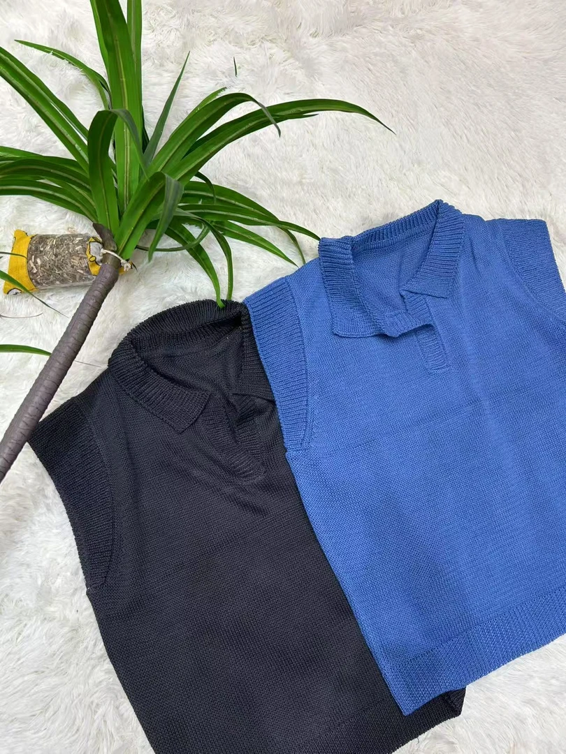 夏季修身型女丹宁风短袖毛针织衫时尚韩版