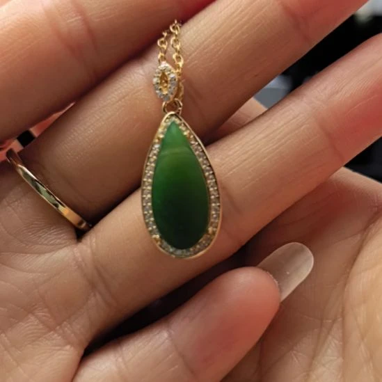 和田玉（碧玉）未镶嵌戒指吊坠