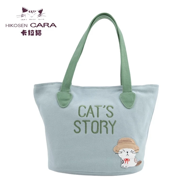 HIKOSEN CARA卡拉猫yuki猫猫手拎包日系帆布Cats story女包