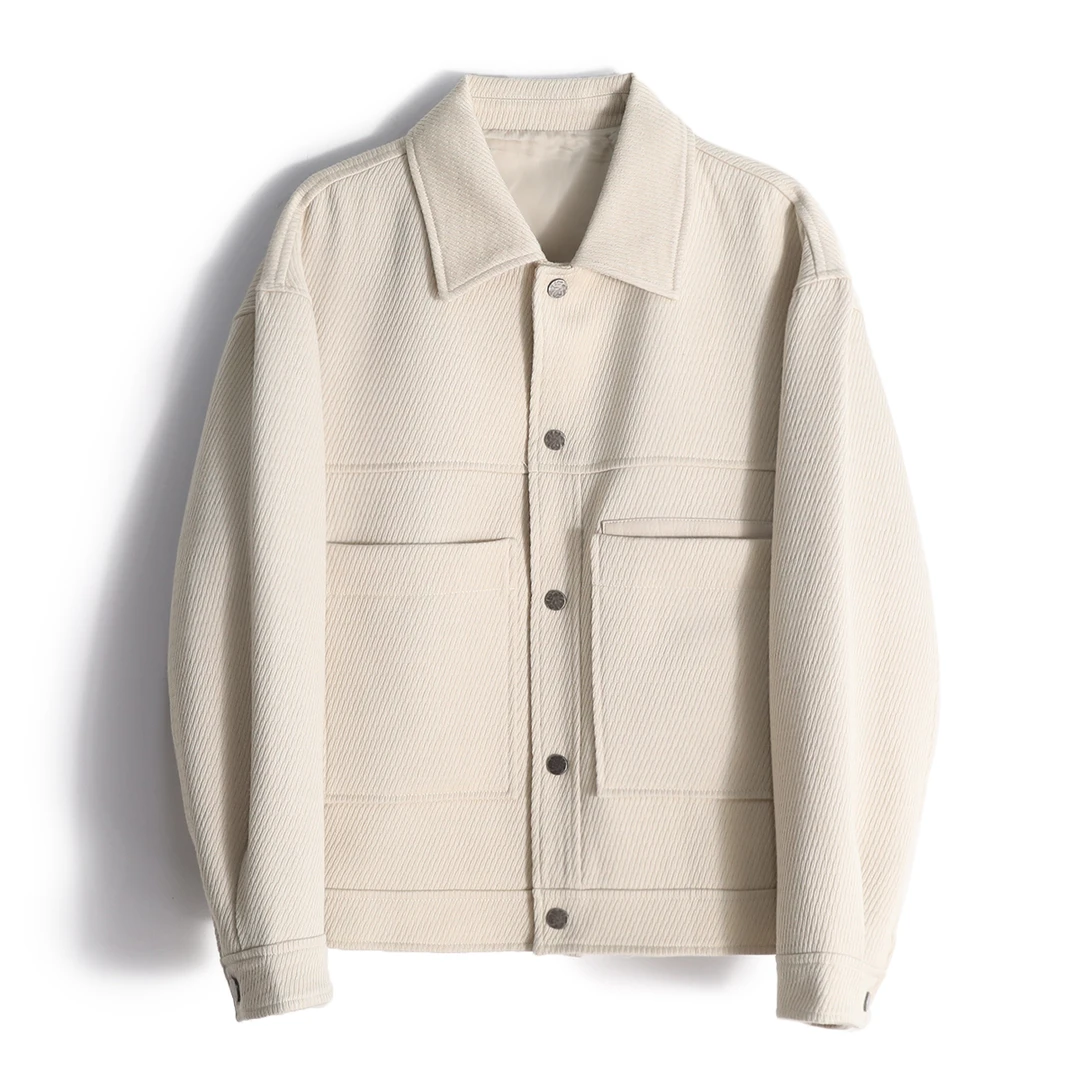 宝丫轻奢  T男式时髦休闲宽松翻领夹克外套M4257