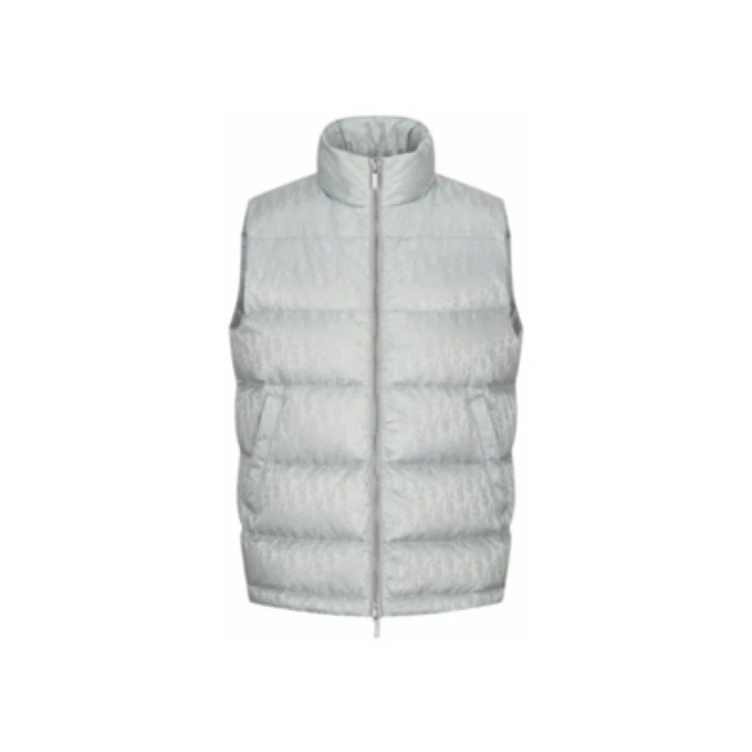 全新未使用 DIOR/迪奥 徽标Logo满印立领马甲/46码/12888