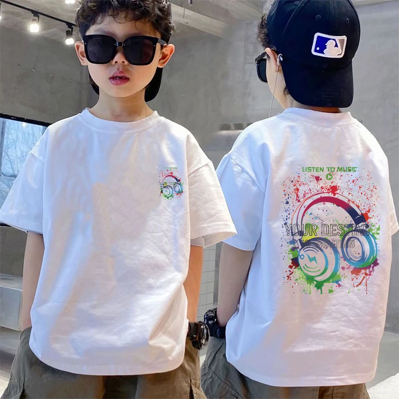 2025新款纯色夏季男童不限季节字母短袖T恤卡通印花韩版穿搭T恤