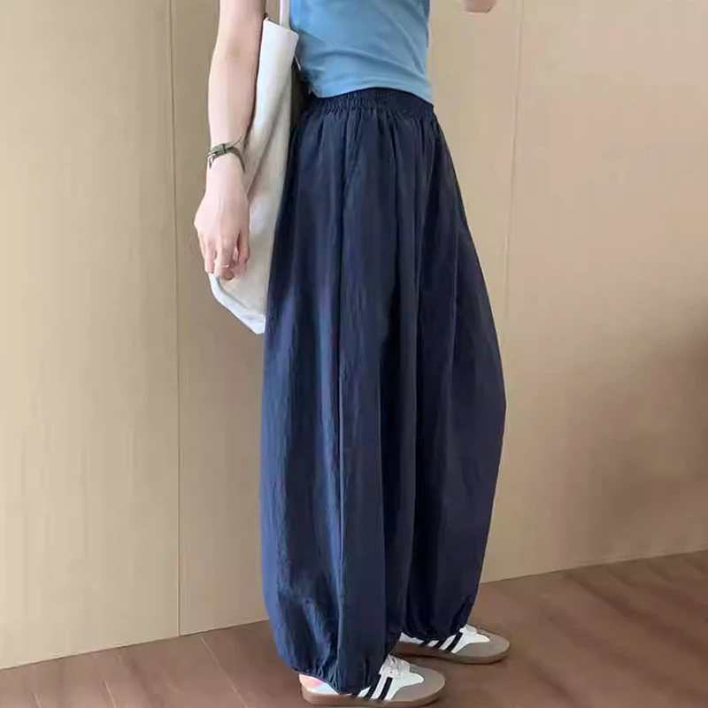 夏季薄款灯笼裤山本裤女2025新款防晒裤高腰休闲运动哈伦裤子