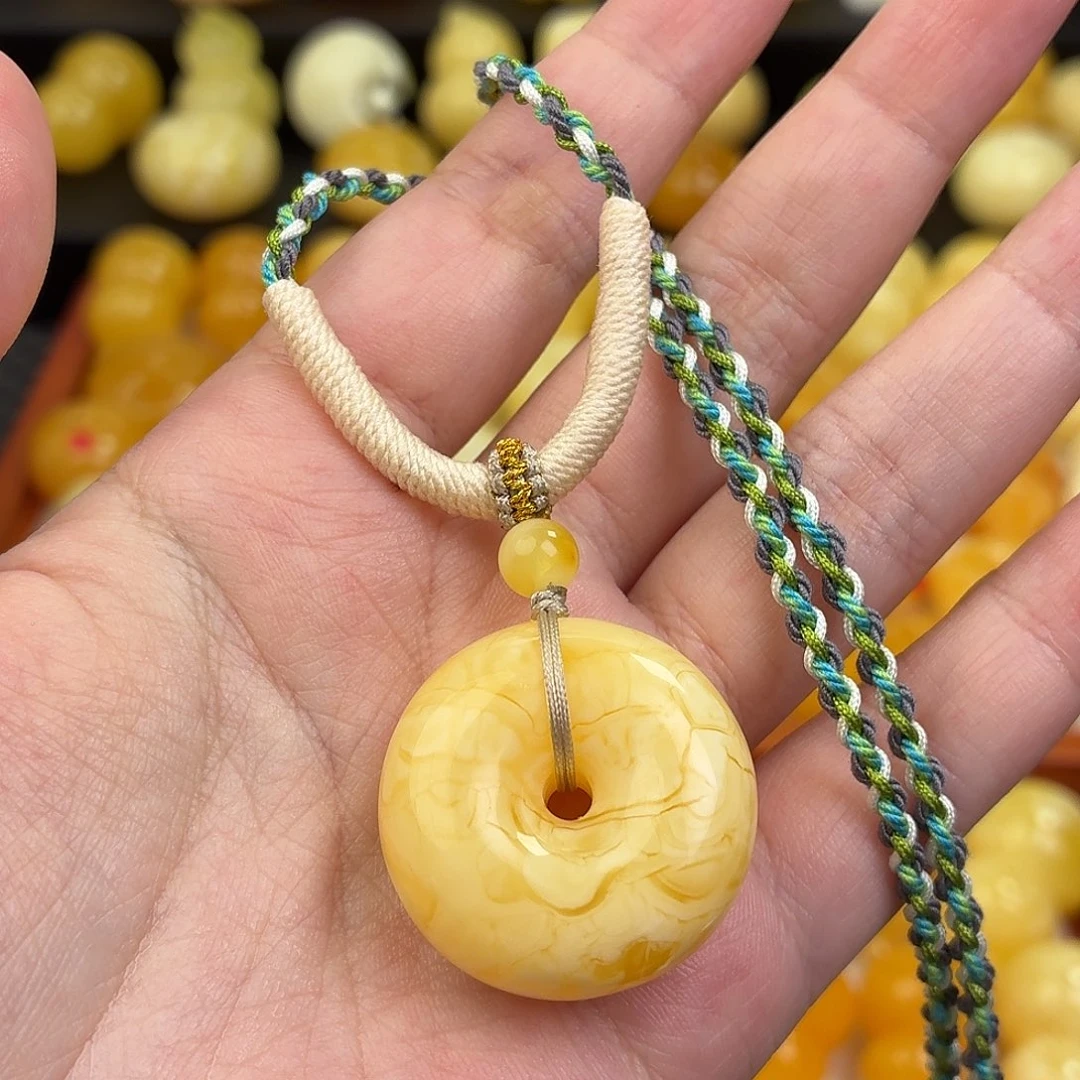 蜜蜡未镶嵌毛衣链蜜蜡