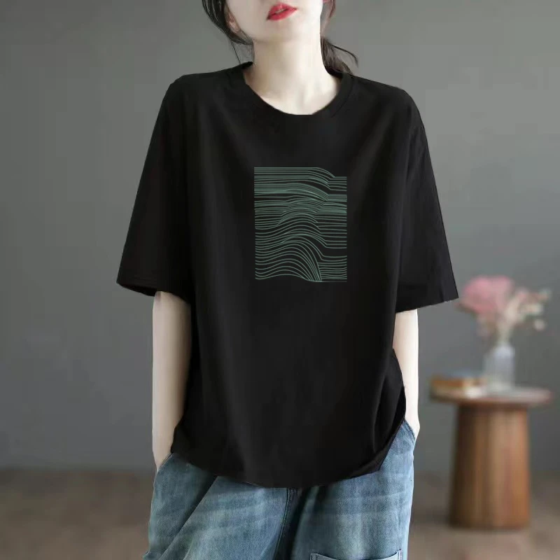 纯棉短袖t恤女夏季2025新款韩版宽松显瘦薄款体恤纯色休闲上衣t桖