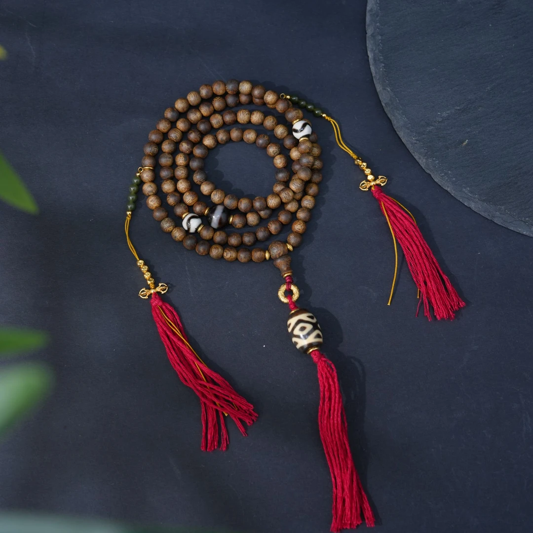 沉香【妤妹来了】棋楠圆珠DIY沉香项链-C10251080BB-多样性发一