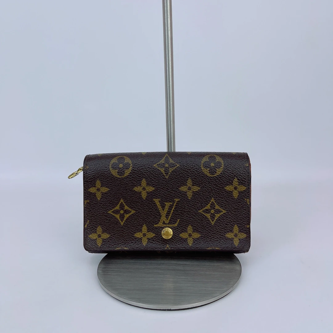 95新 LV LV 棕色老花钱包内标0094长14 E423