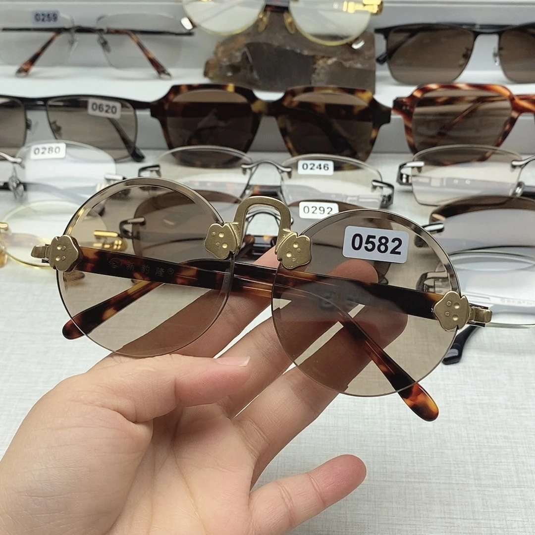 一体款天然水晶石头眼镜