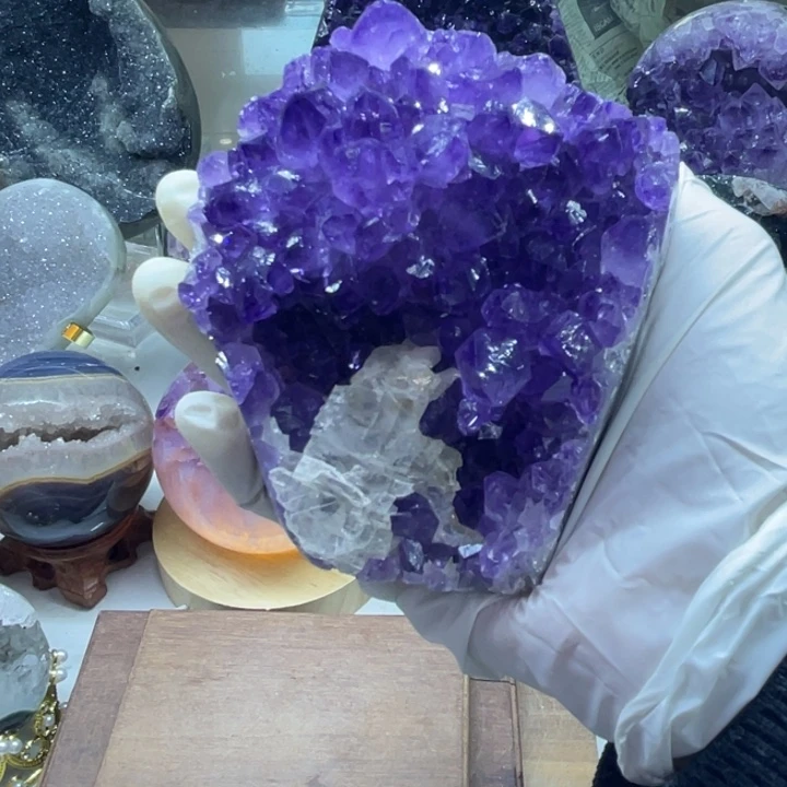 紫晶大型摆件（非配饰）银S925镶嵌