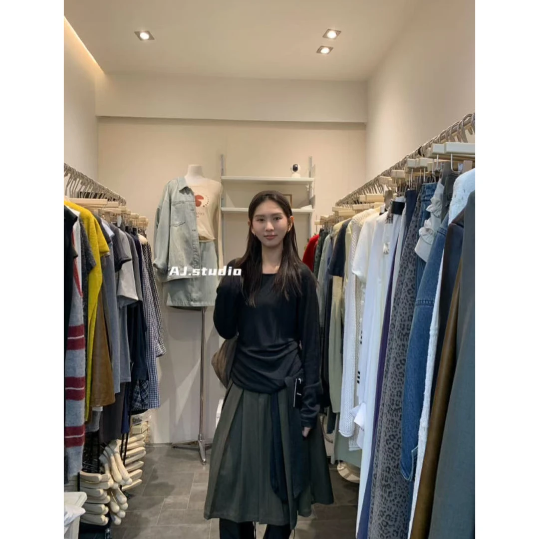 AJ 福（1aj95556#）软乎乎 斜肩收腰绑带针织衫 9-14