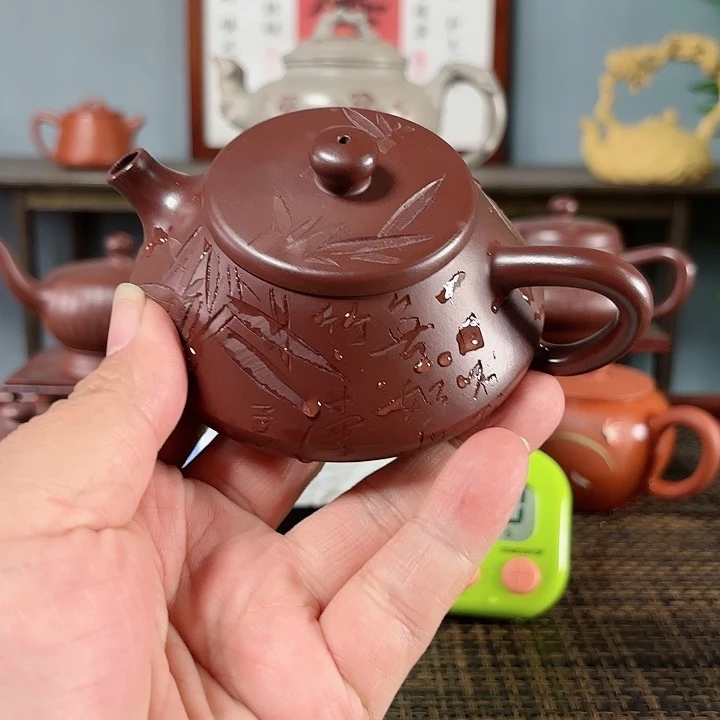 紫砂茶壶逃***孩宜兴原矿手工紫砂壶