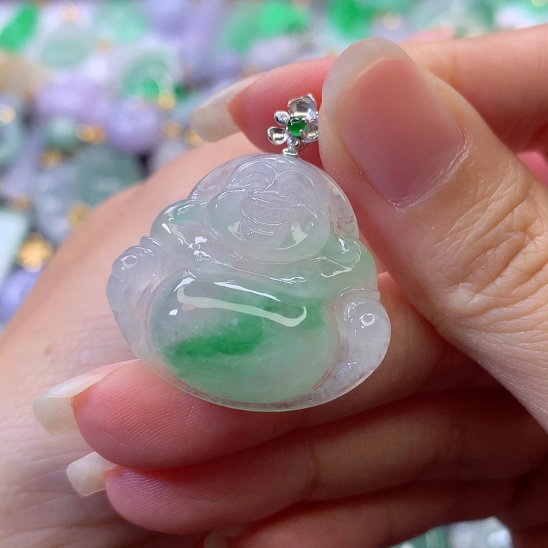 【闪购商品】吊坠(赠链)18K金镶嵌翡翠陌*