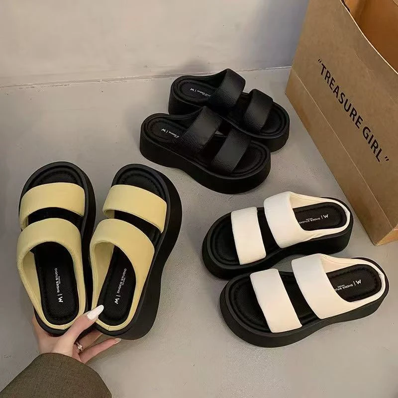 百搭舒适休闲厚底凉拖鞋2025新款女外穿一脚蹬凉鞋拖鞋 3323-2