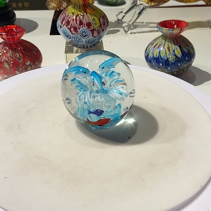 琉璃纯手工海豚摆件