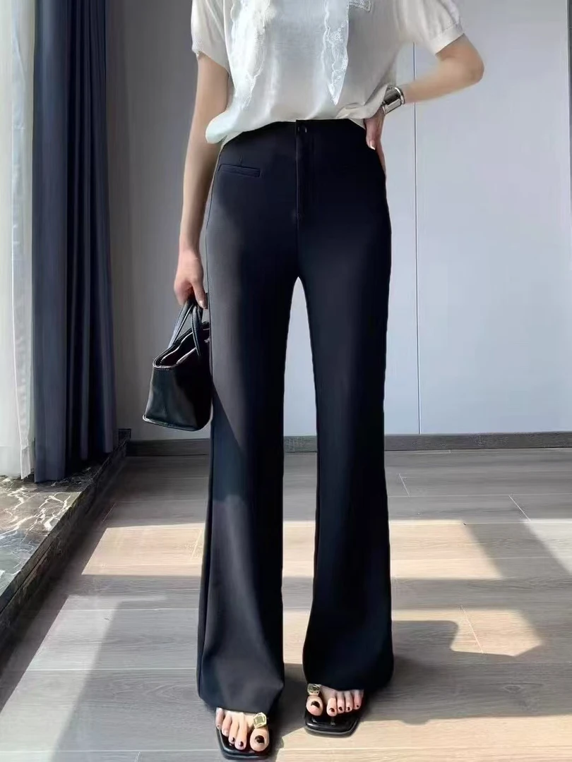 夏季时尚四面弹微喇叭裤垂感显瘦设计舒适大气