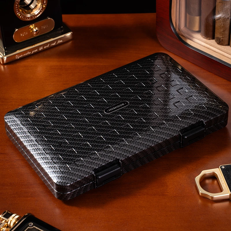 AK领茄雪茄便携盒超轻薄碳纤维5支装雪松木内胆雪茄保湿盒 改价