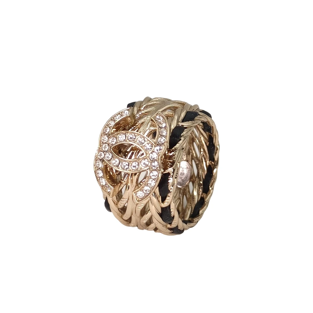 99新 Chanel/香奈儿 汤/P245416849/ 双C 皮穿链 戒指 53