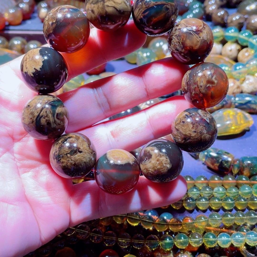 琥珀未镶嵌手链天然