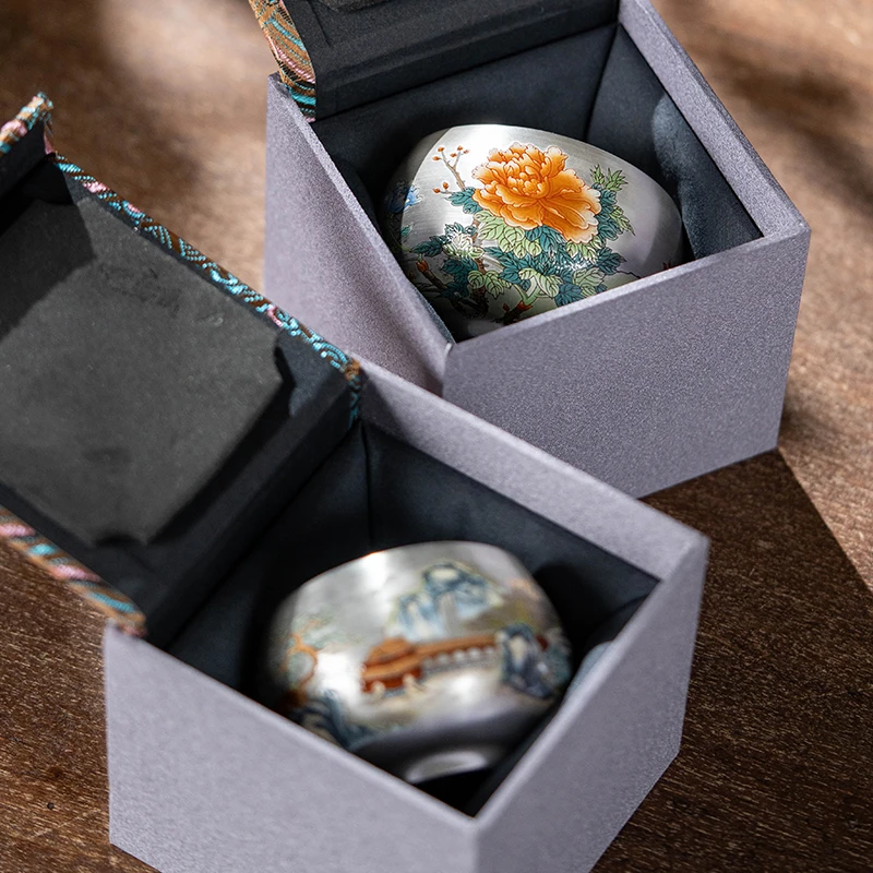 【中国邮政专属链接】花开富贵加世外桃源鎏银主人杯 1571+1575