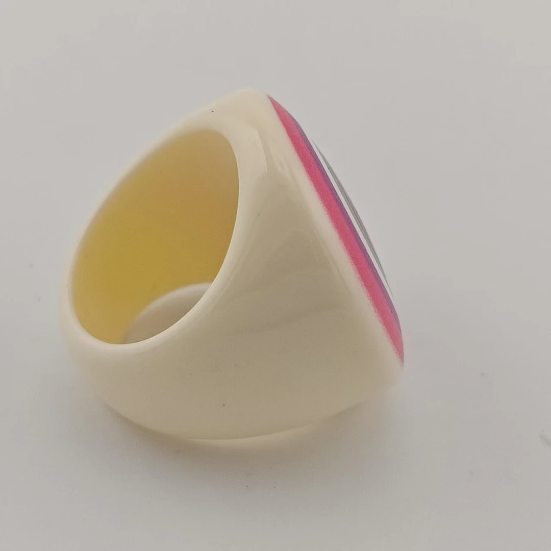 铜合金亚克力戒指  VTGViVi饰品/中古饰品/时尚百搭/L31/中古戒指