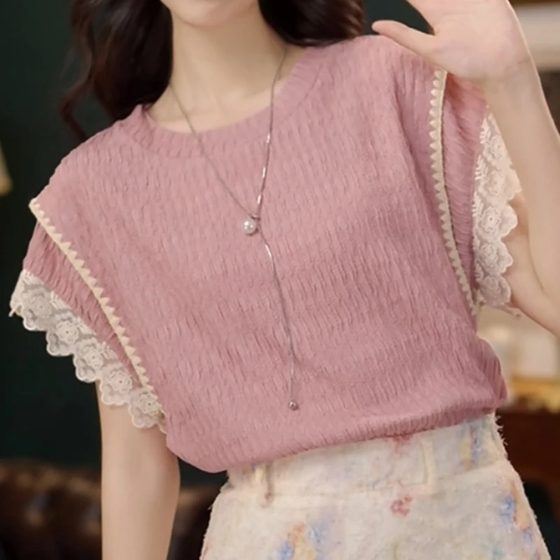 甜美减龄时尚洋气短袖衬衫女2025夏季高级感休闲百搭气质衬衣上衣