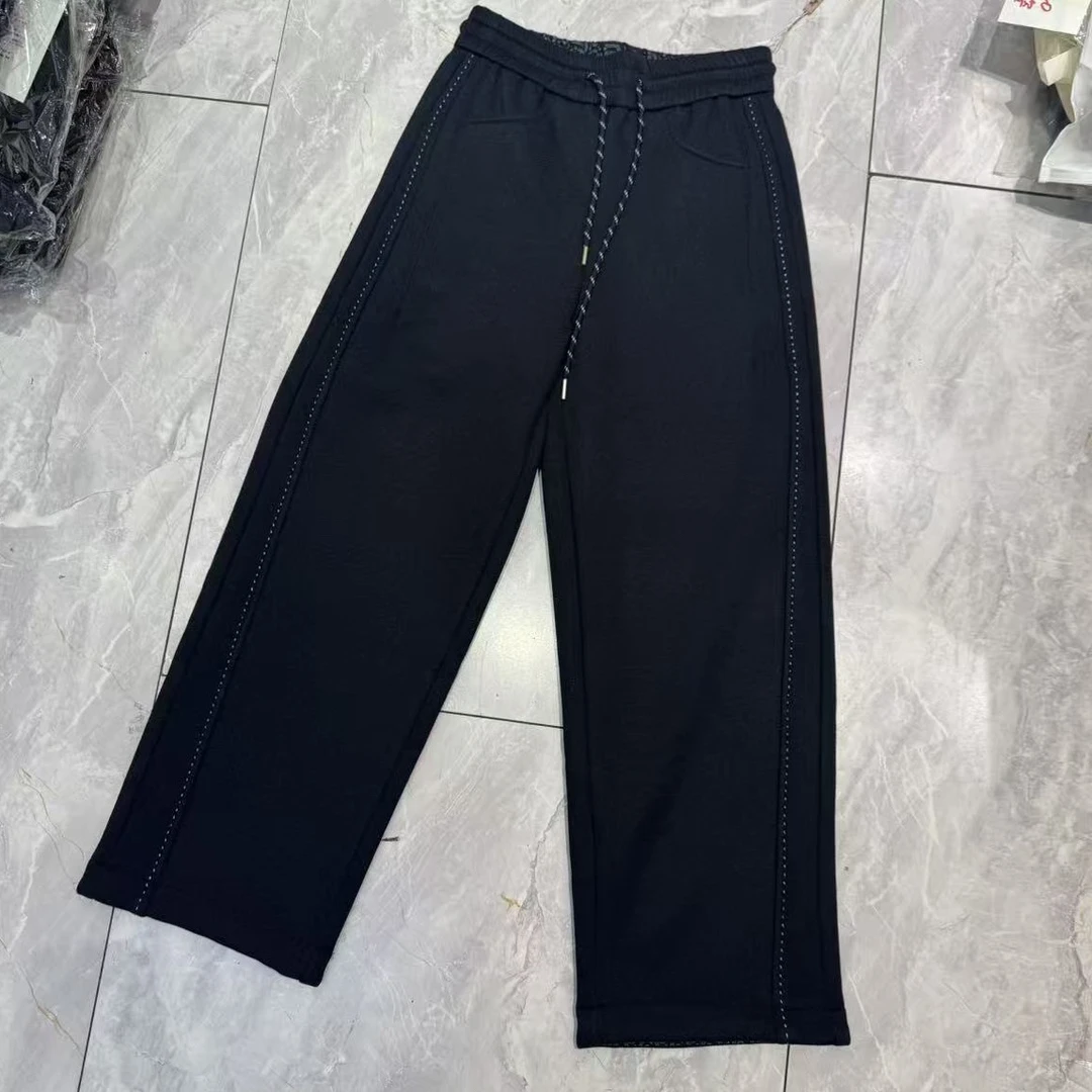 5035 高品质面料冬款大码加绒加厚休闲窄版直筒弯刀裤