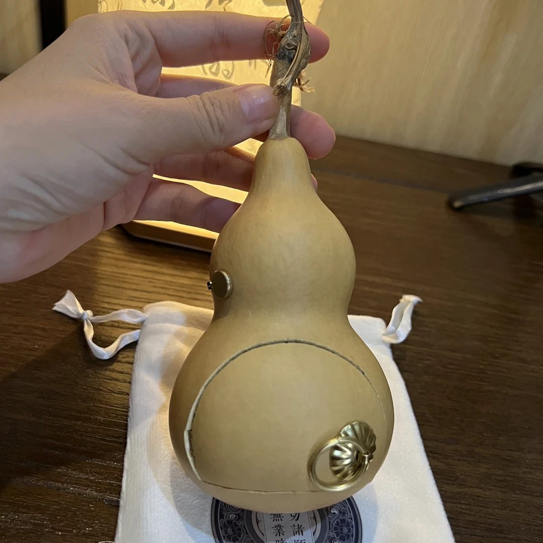 天然真葫芦挂件带龙头文玩摆件