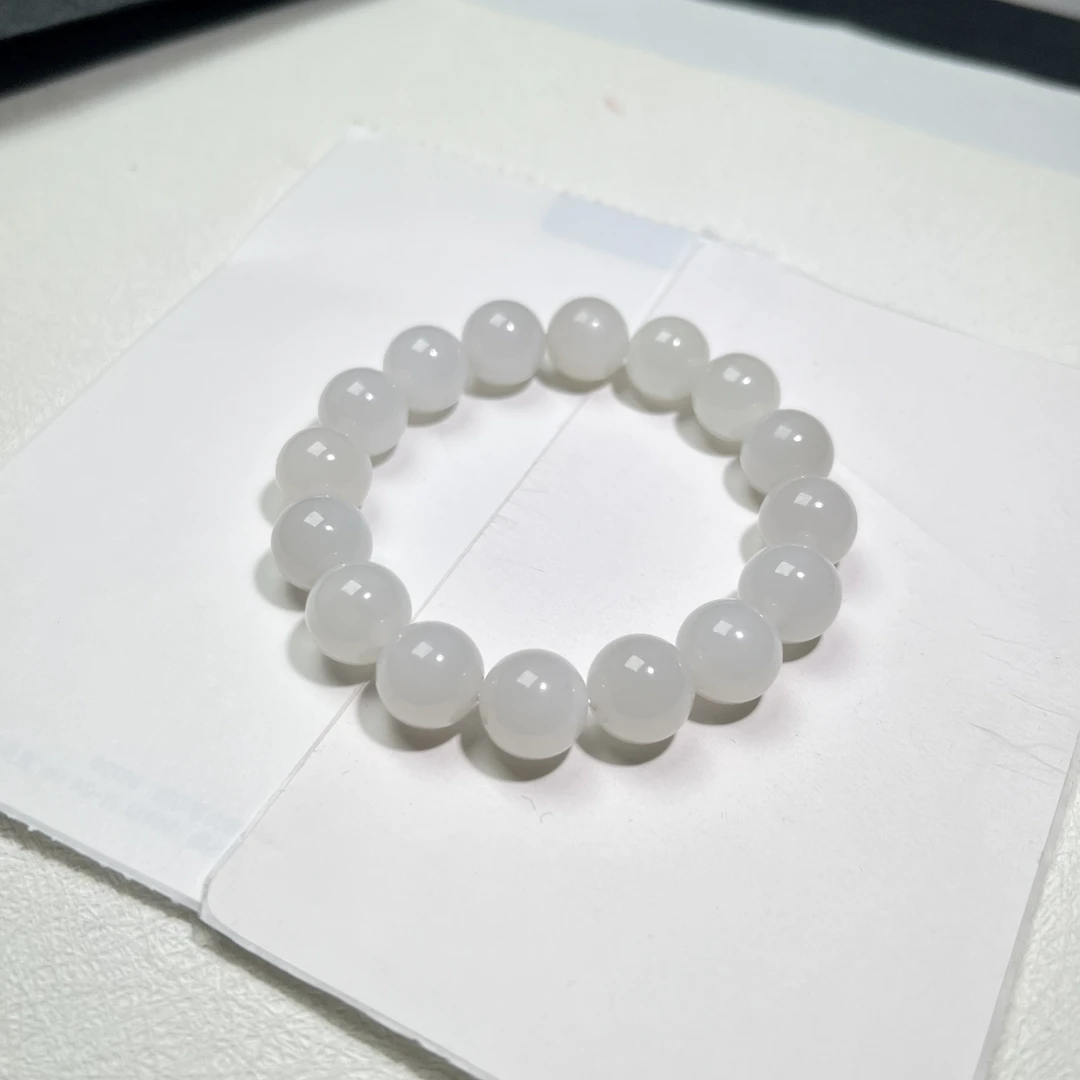 【小龙女】和田玉白玉手串12mm   KT24100116