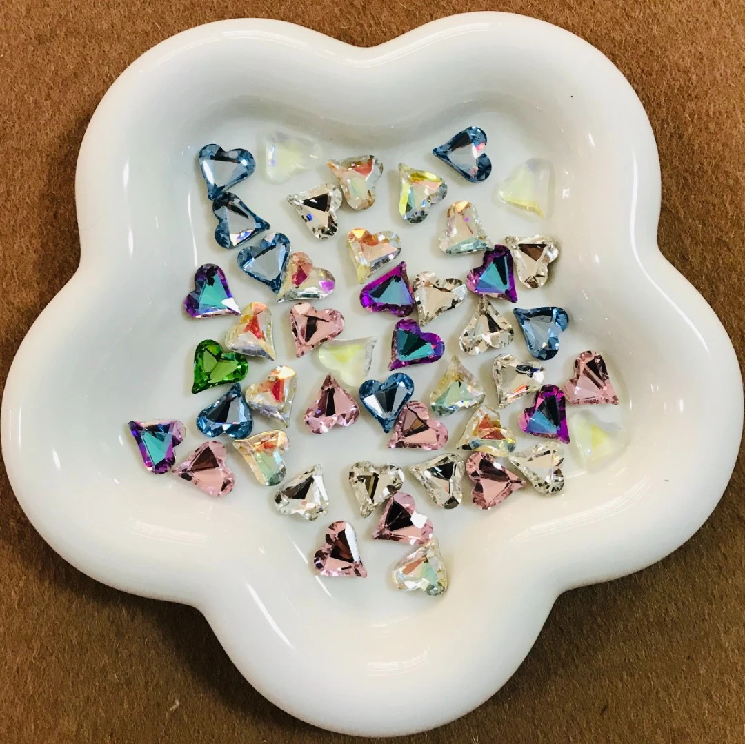 混装K9尖底美甲指甲水钻饰品网红爆款异形歪心斧头平底异形多款混