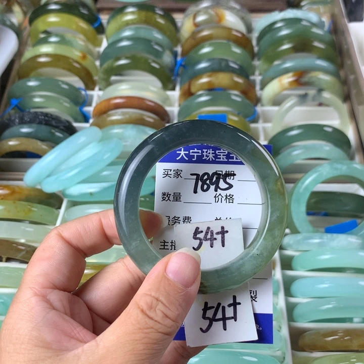 未镶嵌蛇纹石玉手镯7895