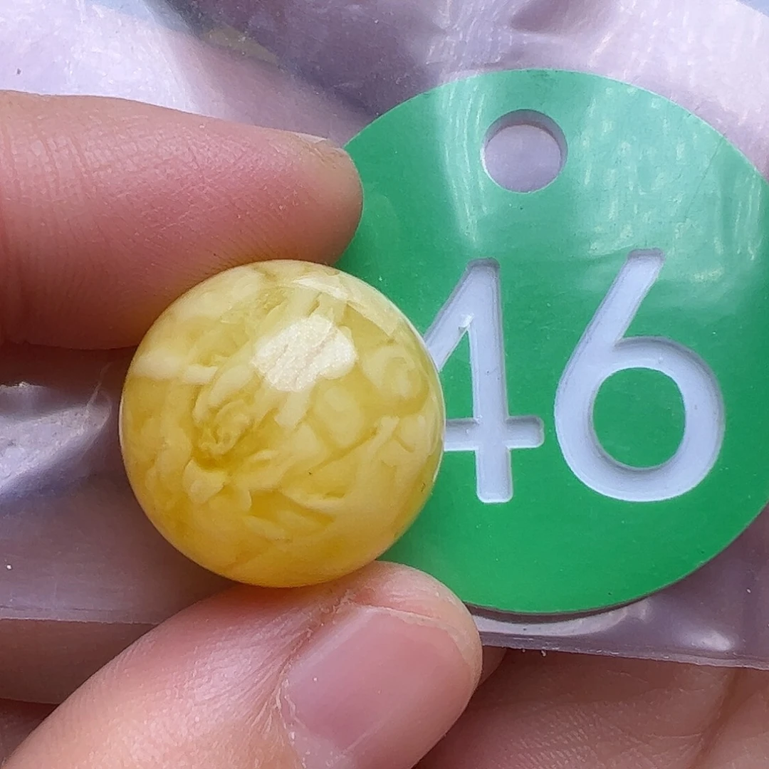 蜜蜡未镶嵌珠宝奇石17.8mm花粉