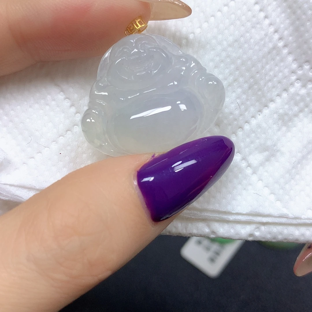 翡翠18K金镶嵌颈饰挂件