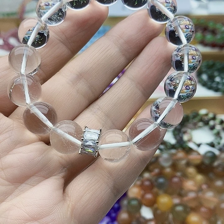 DIy未镶嵌水晶天然白水晶12mm
