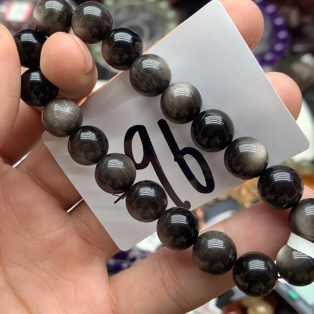 黑曜岩手链未镶嵌天然