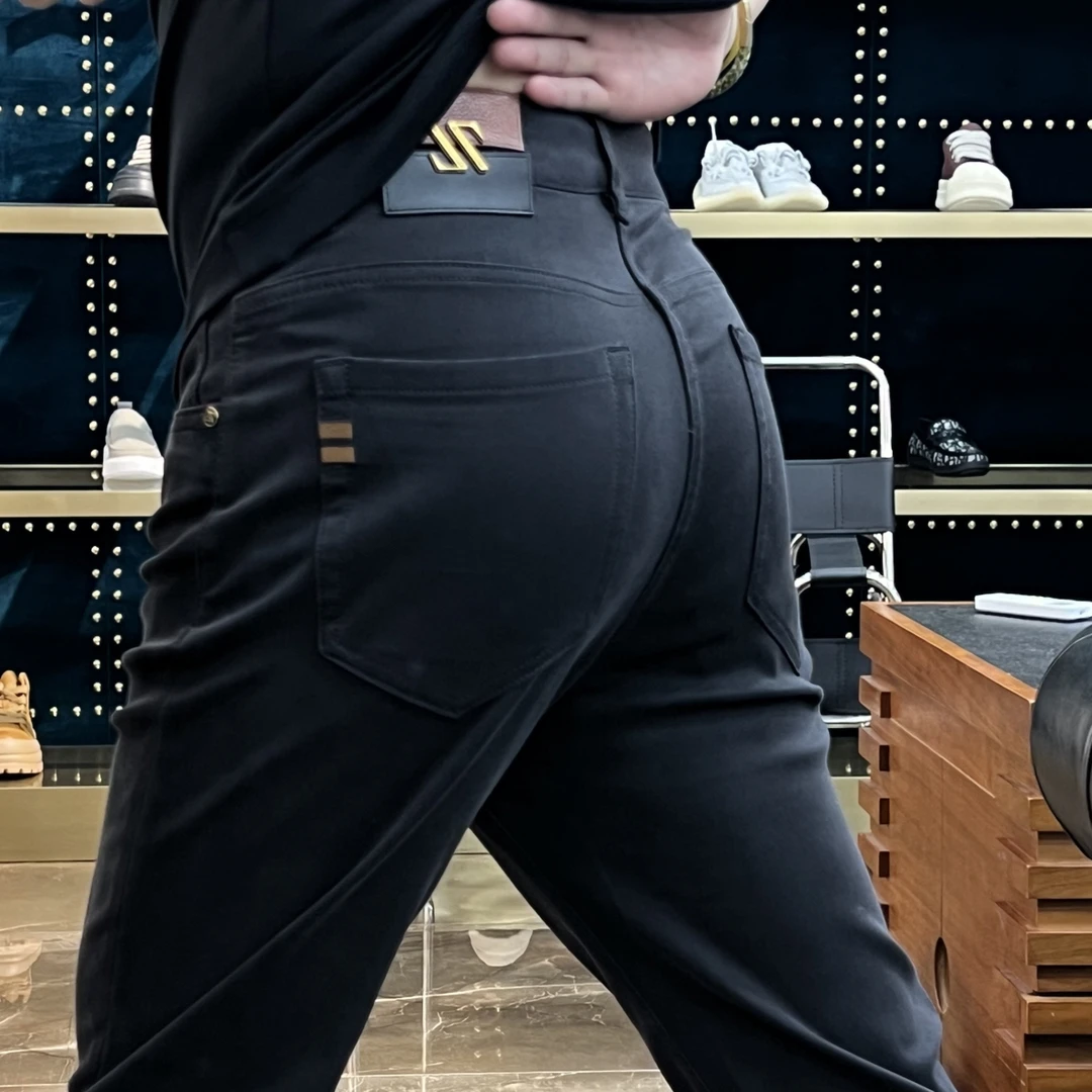 22019秋季男士新款休闲百搭小直筒黑灰牛仔裤