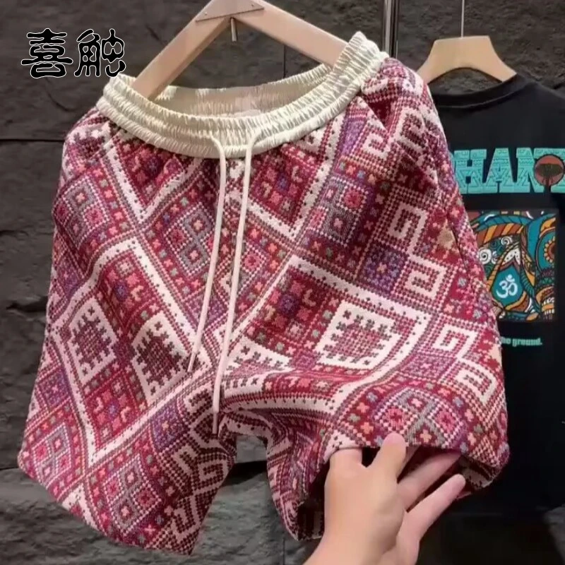 喜触夏季潮流时尚休闲短裤男士2025新款速干长裤七分裤男款男生裤