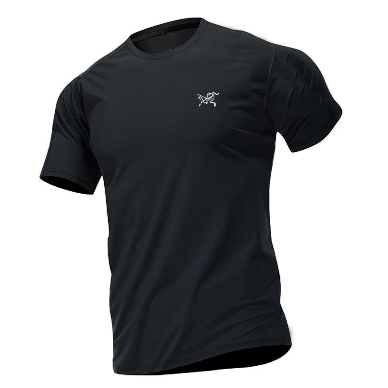 折扣清仓品牌新款刺绣圆领夏季男士丝光棉吸汗T恤男户外运动薄款