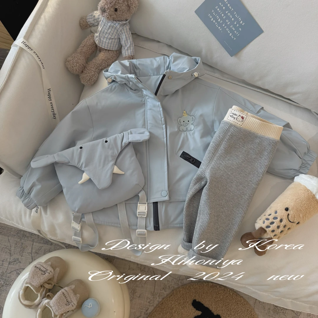 【塞纳旋律】丹妮五Hihoniya~2024冬季宝宝款保暖韩版夹棉小象外套